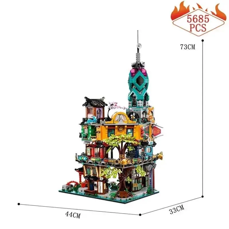 Blocos de Construção Tijolos Brinquedos para Crianças, Compatível City Gardens, Natal e Presente de Aniversário, Em Stock, 70620, 71741, X19006, 06066, 5685 Pcs