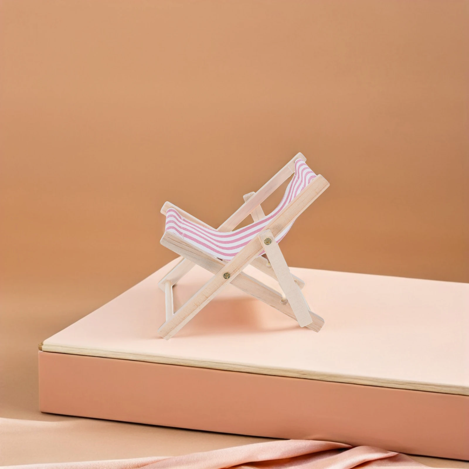 

Wooden naments Desk Phone Mount Beach Chair Holder Canvas Bracket Miniature Wood Craft Practical Use Stable Material Free
