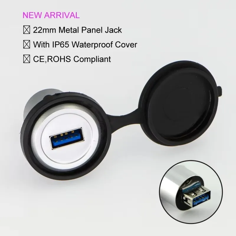 Connecteur USB 22 mm, type économique en plastique, moins cher, USB 3.0, connecteur femelle A vers femelle A