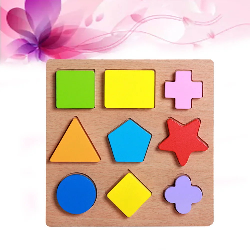 1 zestaw Drewniana układanka geometryczna dla dzieci, edukacyjna gra matematyczna, rozpoznawanie kolorów i kształtów, puzzle dla maluchów