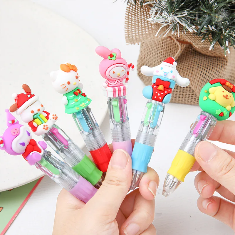 36pcs Sanrio 4 Colors Ballpoint Pen Hello Kitty Mymelody Kuromi Gel Pen Student Stationery Multicolor Pen Office School Supplies