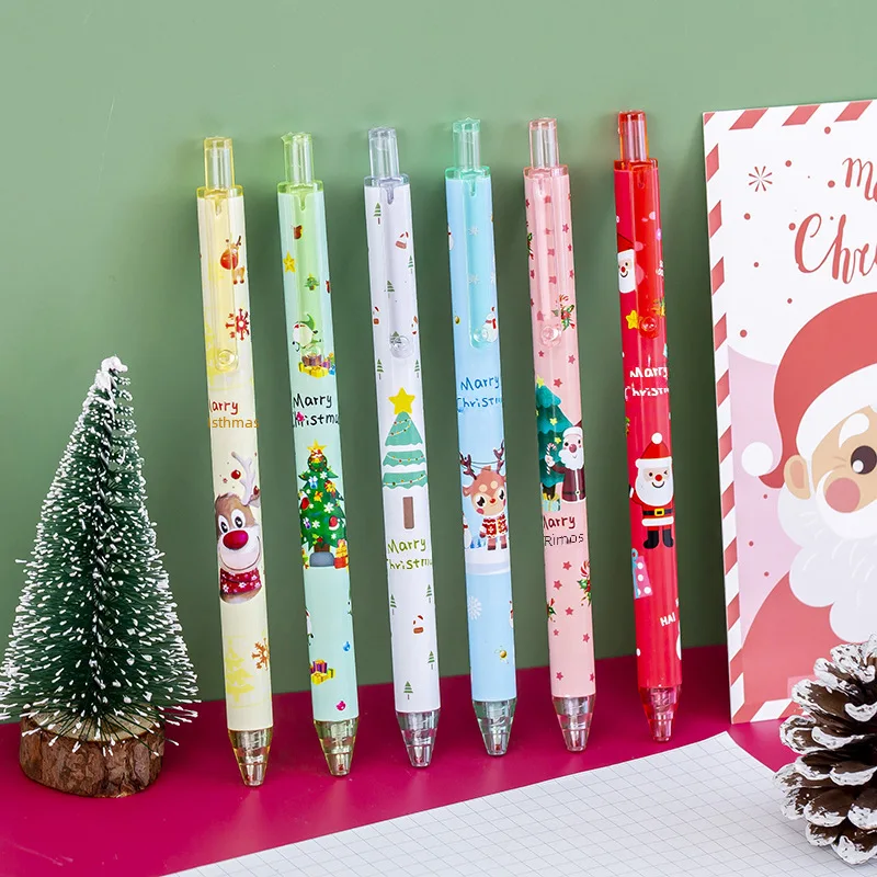 Christmas gift cartoon press gel pen creative black press pen sign pen student stationery wholesale Glass pen Glass fountain pen