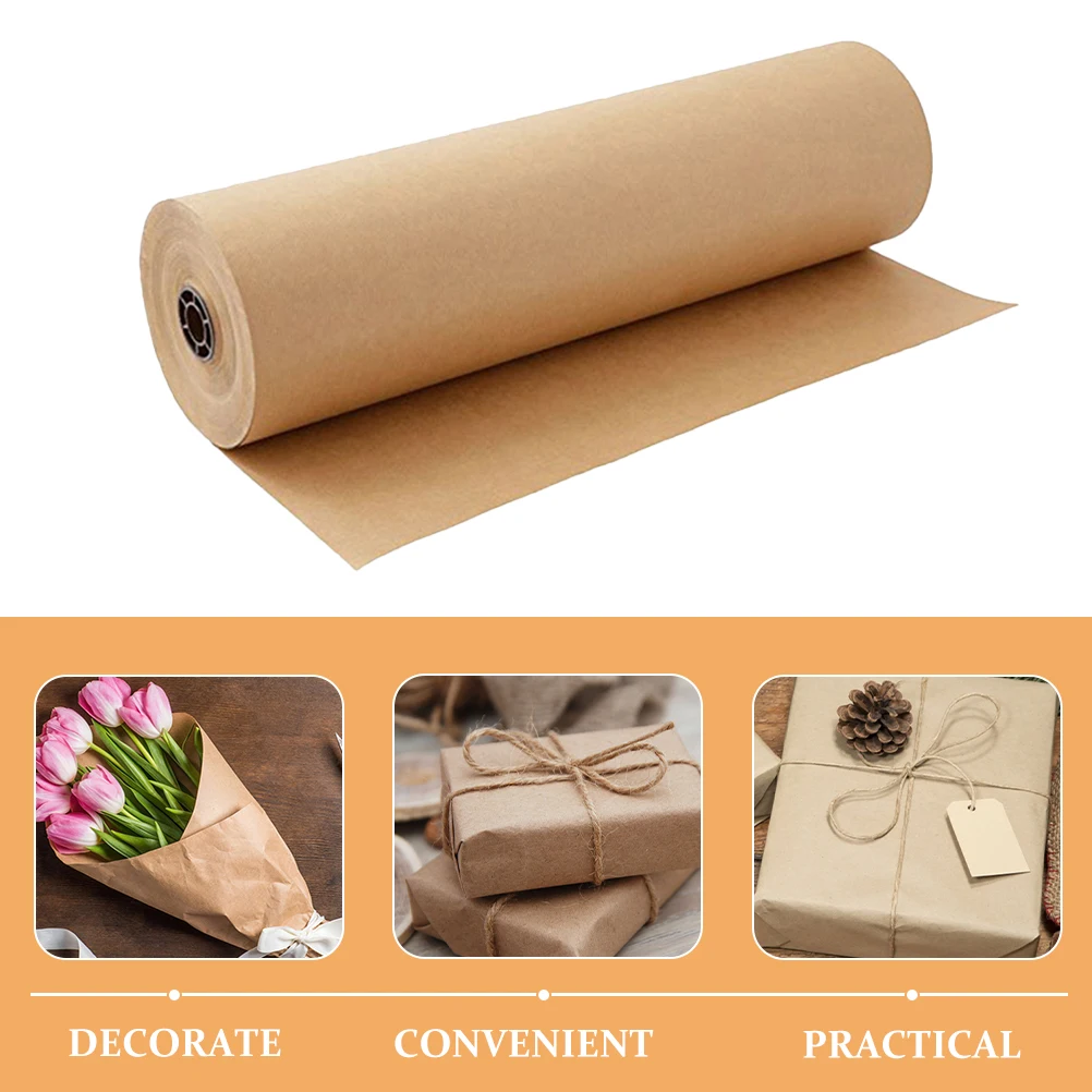 

2pcs 2 Rolls Kraft Wrapping Sheets Gift Packaging Paper For Flower Boxes Birthday Wrapping Paper Roll For Crafts Decorations