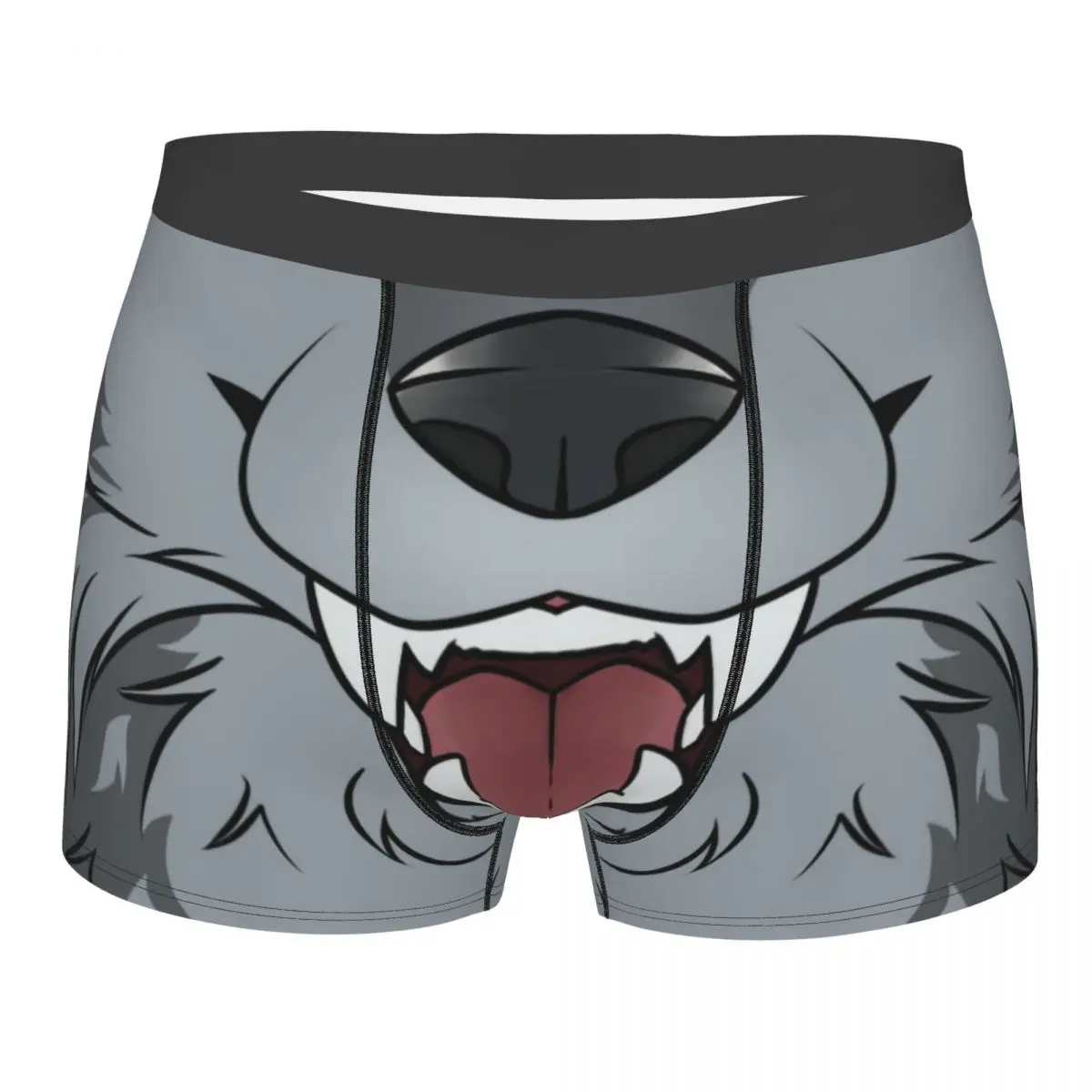 

Пользовательские серые шорты-боксеры Wolf Maw для Homme, нижнее белье с 3D принтом животных, трусы, мягкие трусы