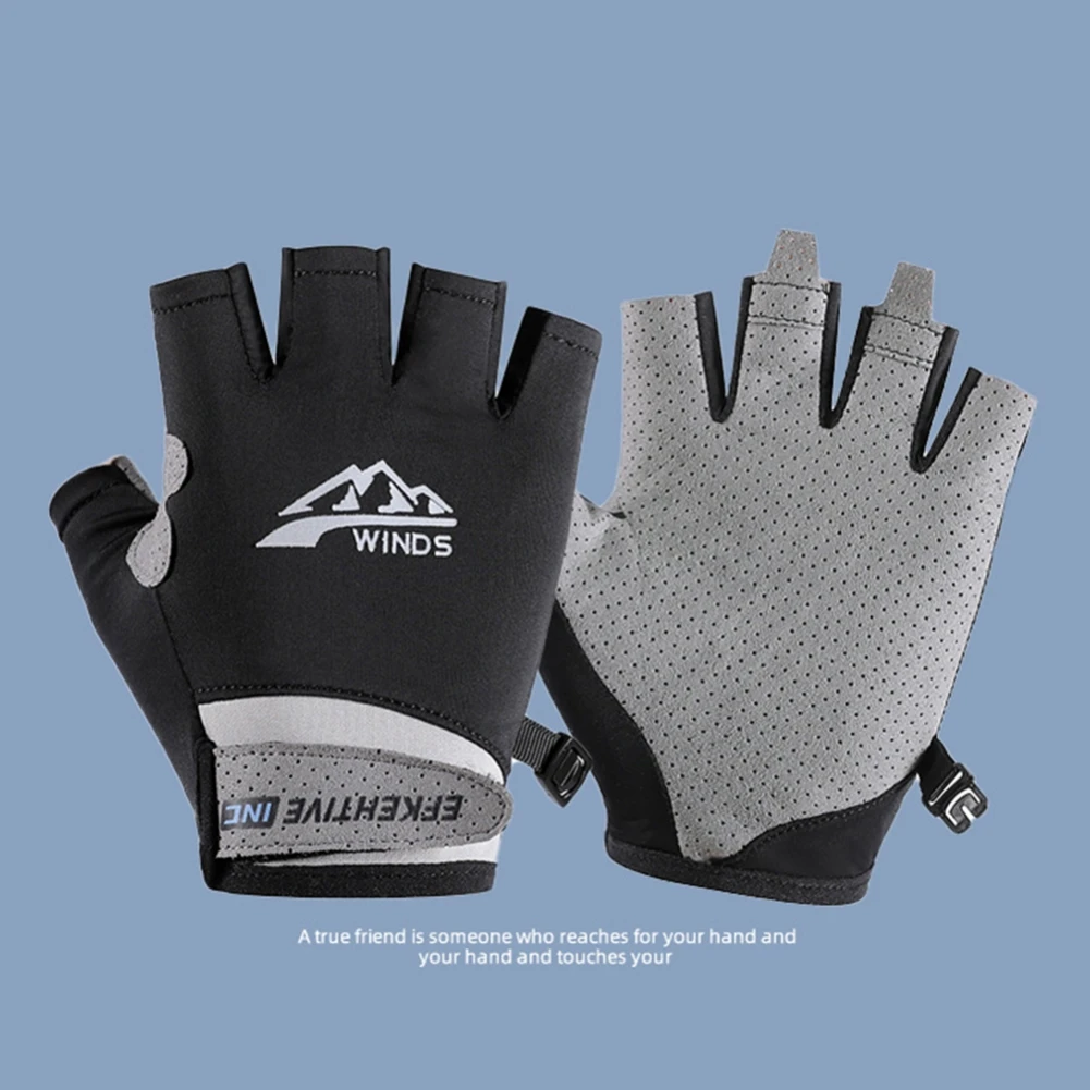 

1 Pair Fishing Cycling Gloves Outdoor Fishing Waterproof Anti-slip Half Finger Gloves Running Hunting Fish Equipment Accessories