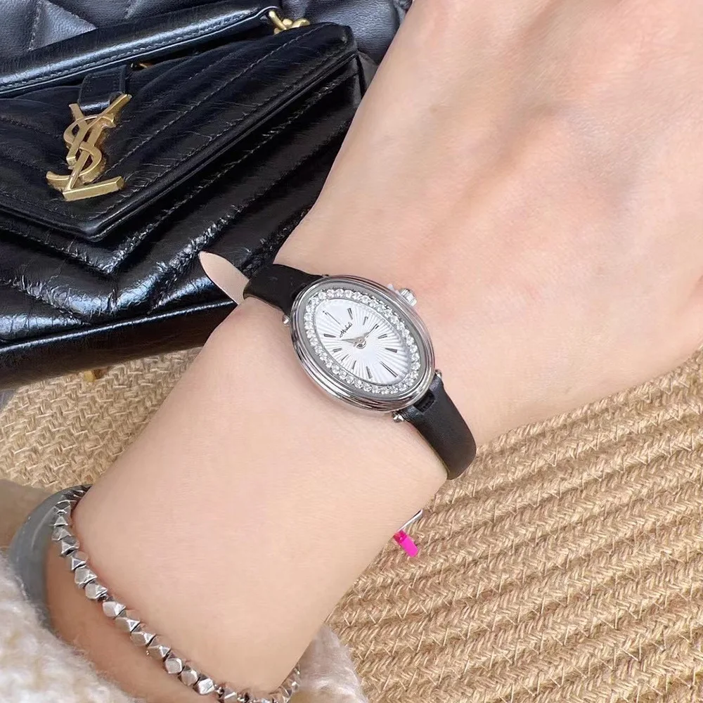 New Fashion Belt Ladies Watch Oval Trend Noble Luxury Automatic Waterproof Classic Quartz Watch Birthday Gift