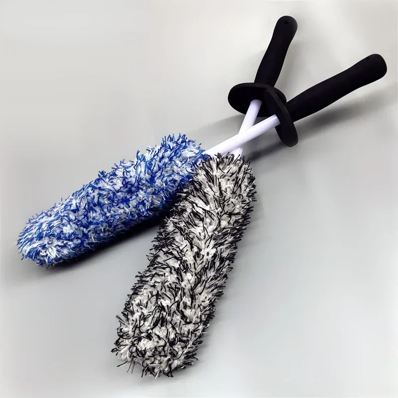 Washing Brush Microfiber Wheel Brush Anti-slip Handle Easy To Clean Rims Spokes Barrels and Calipers Tire Washing Brush