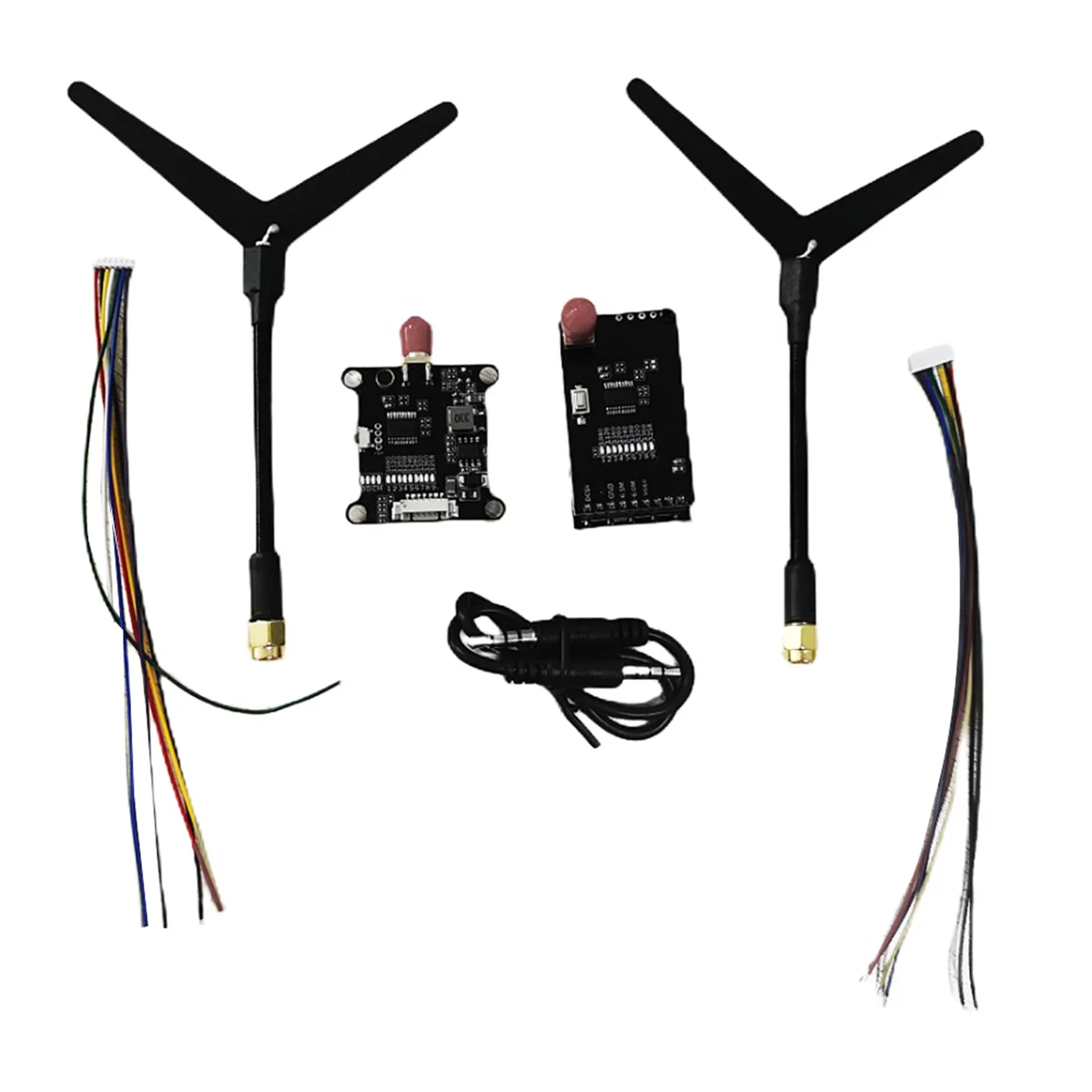 A57G-1.2G 1.3G Kit Pemancar Penerima Transmisi Video VTX VRX 9 Saluran untuk Bagian Model Helikopter Pesawat Drone RC FPV