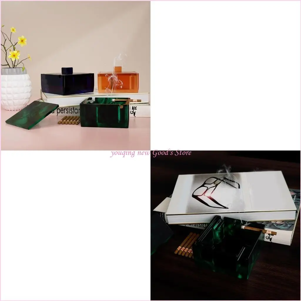 

57QA формы для смолы для пепельницы, формы для шкатулок для ювелирных изделий с крышкой, квадратная пепельница, силиконовые для