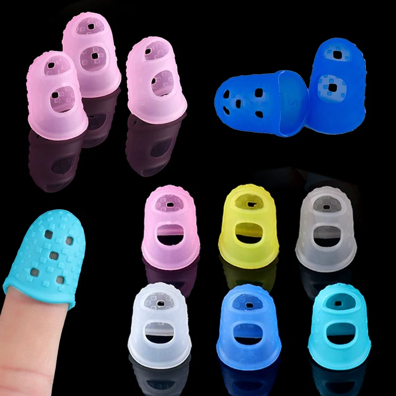 5 Teile/paket Mix Farbe Silikon Fingerhüte 3 Größen Verfügbar Multifunktionale Schutz Finger Hülse Gitarre Praxis Zubehör ZYF