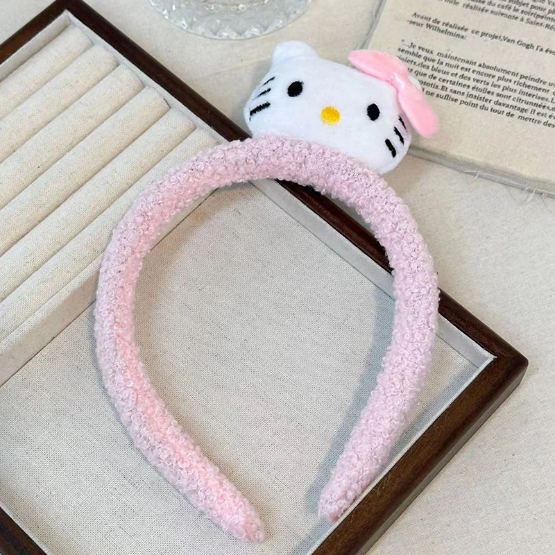 Sanrio Hello Kitty плюшевая повязка на голову милая аниме Kawaii мультяшная повязка для волос головной убор шпилька для девочек аксессуары