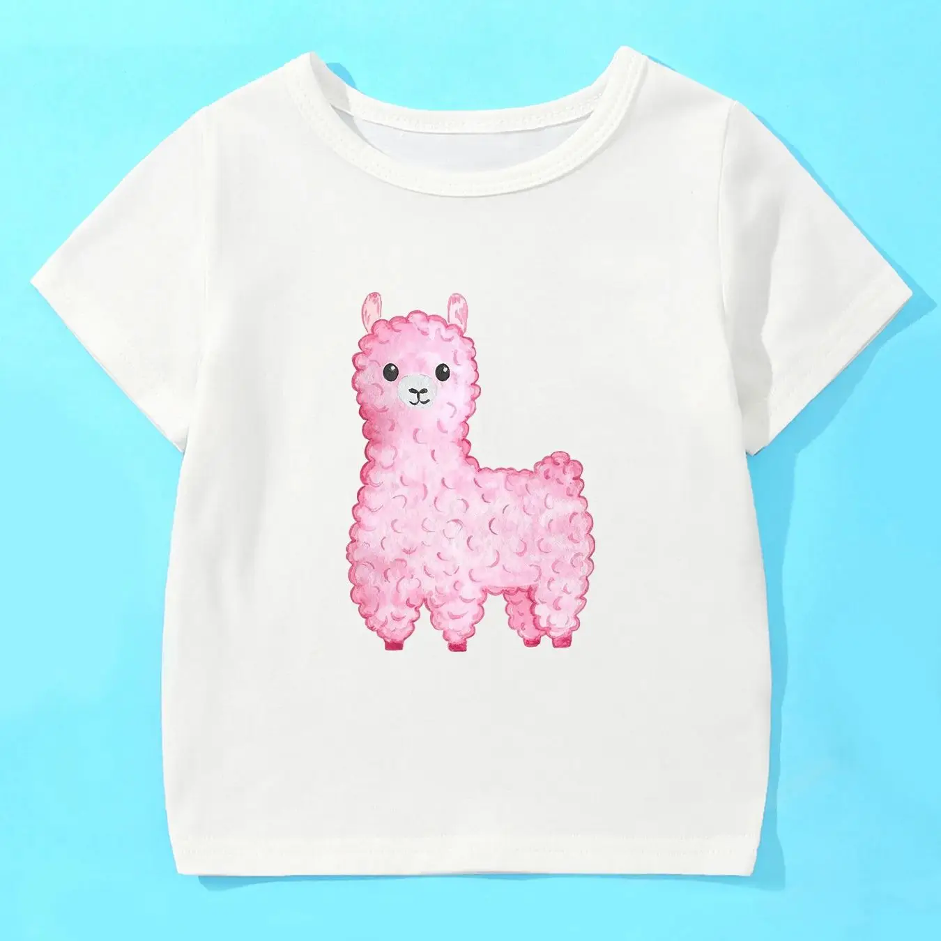 Spring Summer Cute Cartoon Printed Casual Short Sleeved T-shirt For Girls Aged 2-4