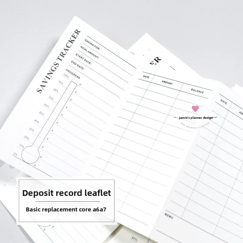 Fromthenon A6/A7 Refillable Planner Insert-Foldable Savings Tracker Finance&Budget Record Sheets Notebook Replacement Pages
