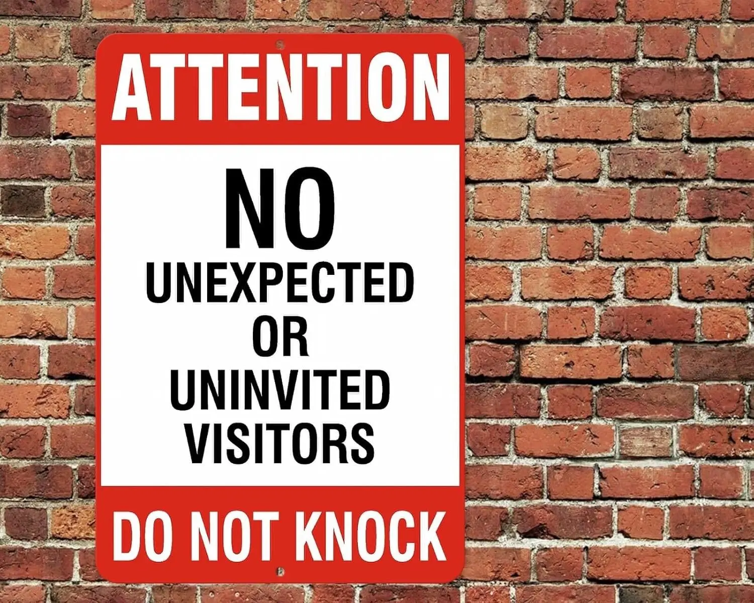 1p,Aluminium Sign No Unexpected Uninvited Visitors Do Not Knock Sign Vintage Wall Decor Metal Signs 8