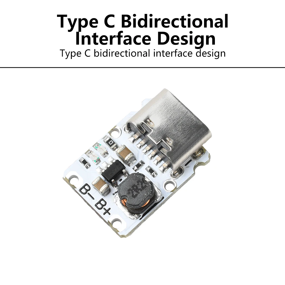 وحدة شحن بطارية ليثيوم صغيرة تيار مستمر 5 فولت وحدة تفريغ شحن متكاملة تعزز لوحة الطاقة مع حماية من النوع C