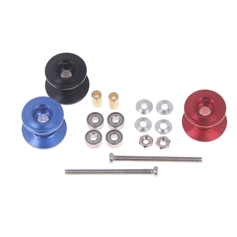 2Pcs 12-13mm Double Guide Roller 95423 Lightweight Alloy Spare Parts For Mini 4WD Car Model