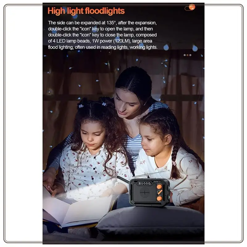 موثوقة-5000Mah راديو للطاقة الشمسية في حالات الطوارئ كرنك اليد شحن مع FM AM WB NOAA أجهزة الراديو الطقس LED القراءة مصباح يدوي شاحن البنك