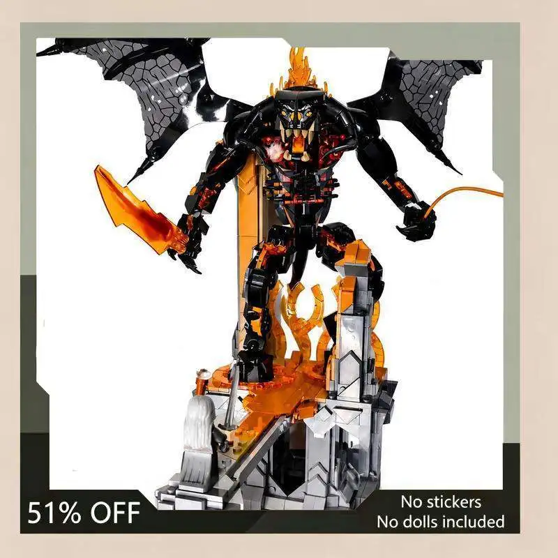 1180PCS MOC Inferno Beast Model Custom Building Blocks Set Creative Fantasy Monster DIY Assembly Display Toy Xmas Gift