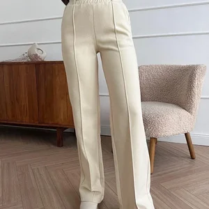 Women's Winter Pants Grosso Hot Loose Long Long Leg Large Thermal Pants Brown Beige Wool Long Pants for Woman 2024 6 Main Sales Beige Pants - №2