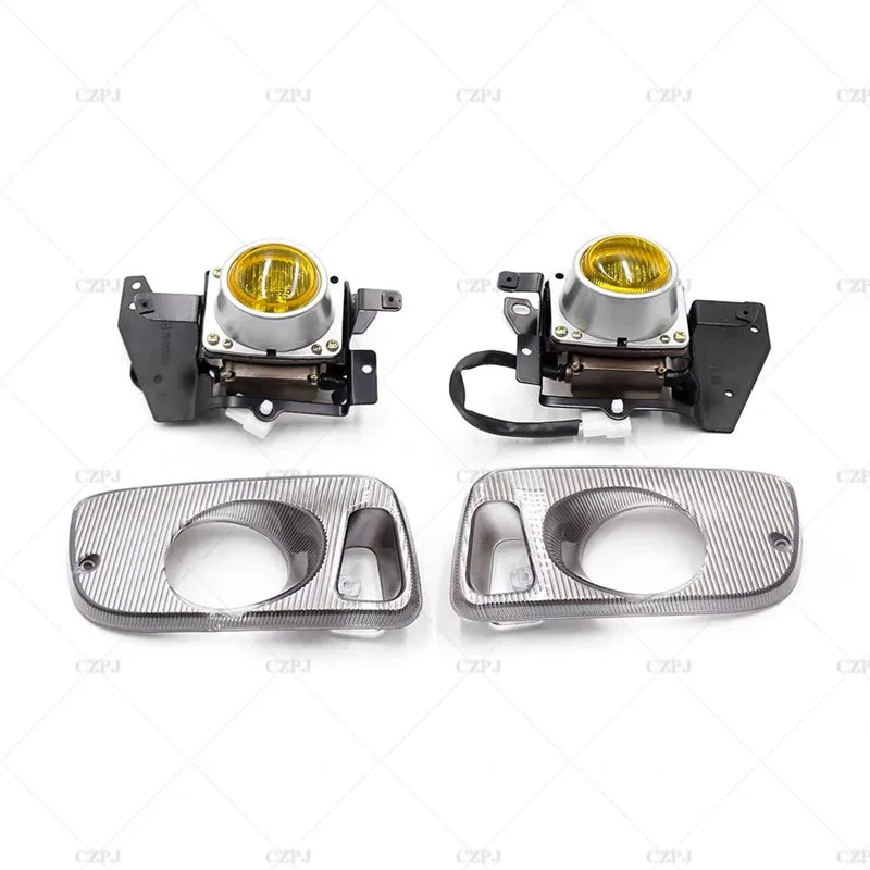 1Set Car Front Driving Fog Lamp Assembly For Honda Civic 1992 1993 1994 1995 Amber Lens Foglights With Switch Upgrade Kit