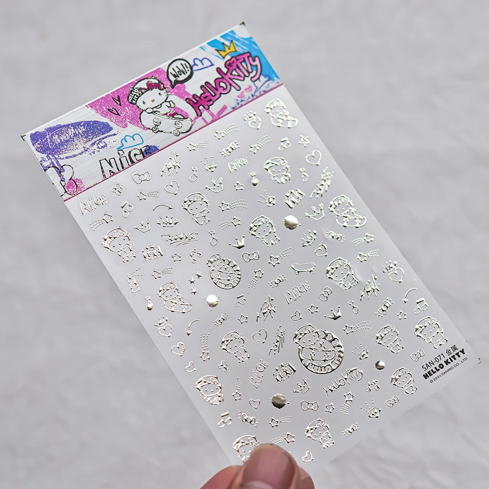 1 Stück 5D Dreidimensionale Sanrio-Serie Nagelaufkleber Hello Kitty Maniküre-Zubehör Niedliche Themen-Elemente Mädchen-Aufkleber
