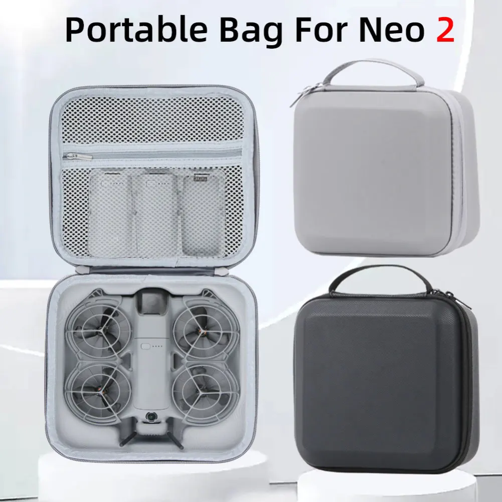 حقيبة حمل محمولة لـ DJI NEO2 مقاومة للماء من جلد البولي يوريثان حقيبة يد للتخزين لملحقات طائرات بدون طيار للسفر في الهواء الطلق
