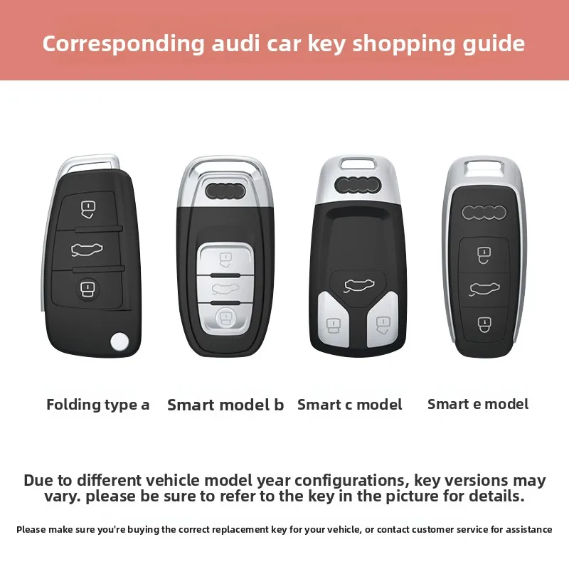 TPU Car Key Case Remote Cover Shell Holder Keychain Fob For Audi A3L A4L A5 A6L Q4 e-tron A7L Q5 Q6 RS6 RS7 R8 S4 S6 S7 S8 Q3