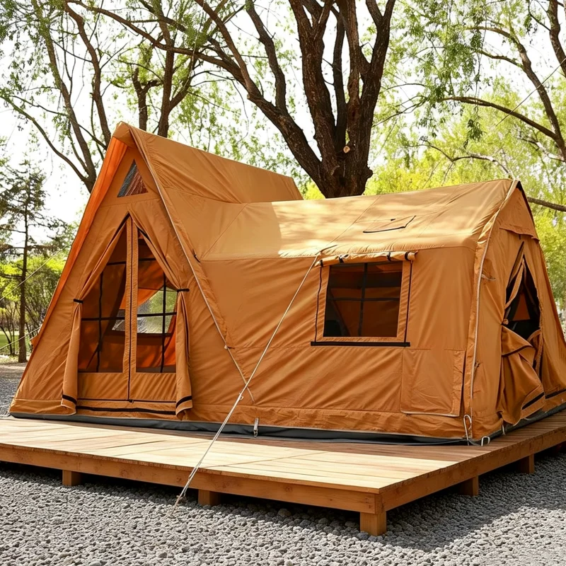 Portable Outdoor Inflatable Tent  Waterproof and Durable  THree Rooms Camping Air Tent