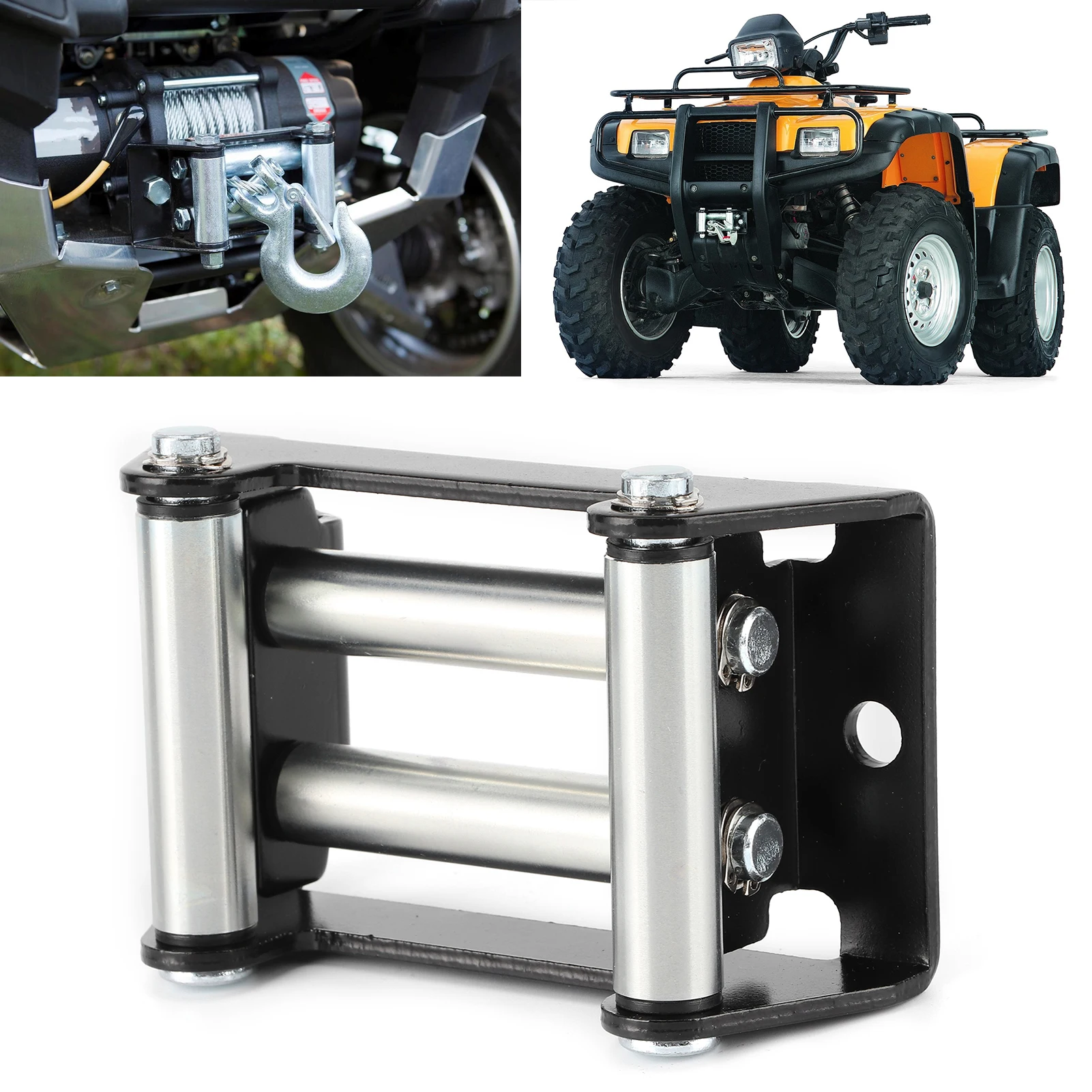 

Fairlead Winch Rope Heavy Duty Winch Roller Fairlead Galvanize 110mm/4.3in Hole Distance with Strong Construction