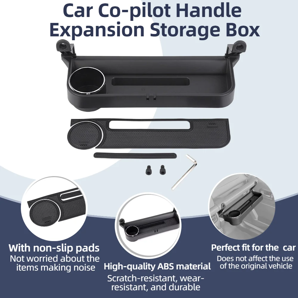 Car Co-pilot Handle Expansion Storage Box Organizer Tray Cup Holder for Suzuki Jimny JB64 JB74 JC74 GL XL 2019-2026 Accessories
