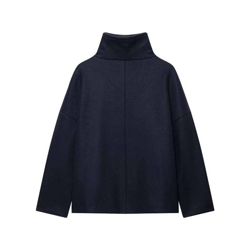 Guobioziy Women's Slim-Fit Buttoned Wool Coat 2026 Autumn/Winter New Euro-American Casual Fashion Trendy Street Old Money Style