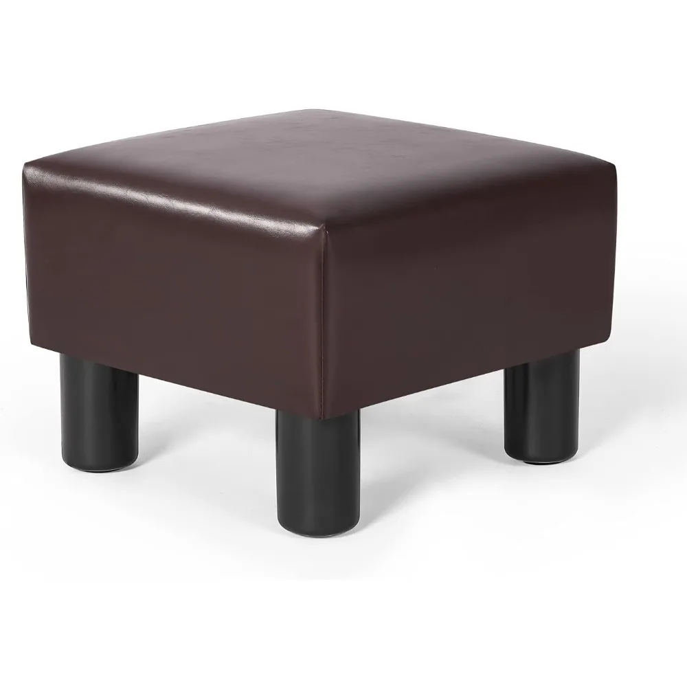 

13-дюймовая маленькая квадратная подставка для ног с пуфиком — современная мягкая подставка для ног — маленькая подставка для гостиной, офиса (кожа искусственной кожи)