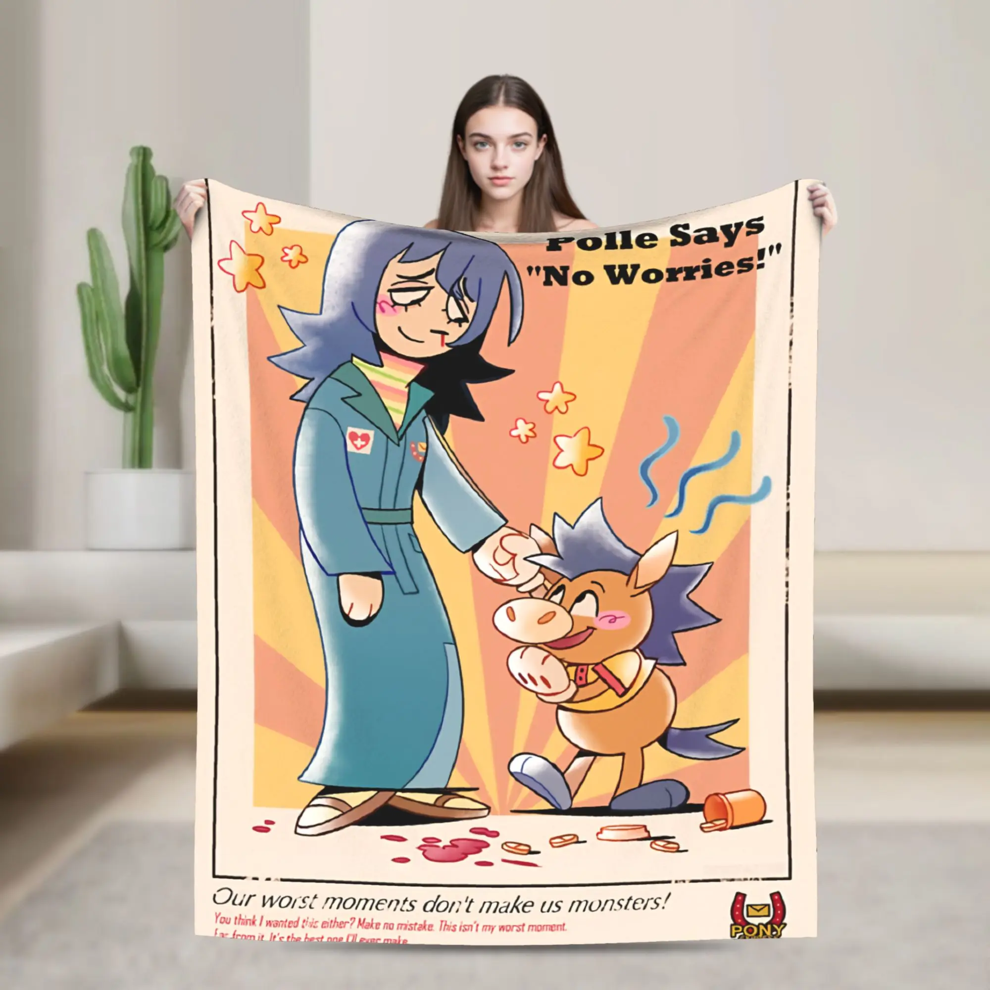 Polle Says  No Worries Mouthwashing   Blankets  Flannel Vintage Warm Throw Blankets for Home  Winter