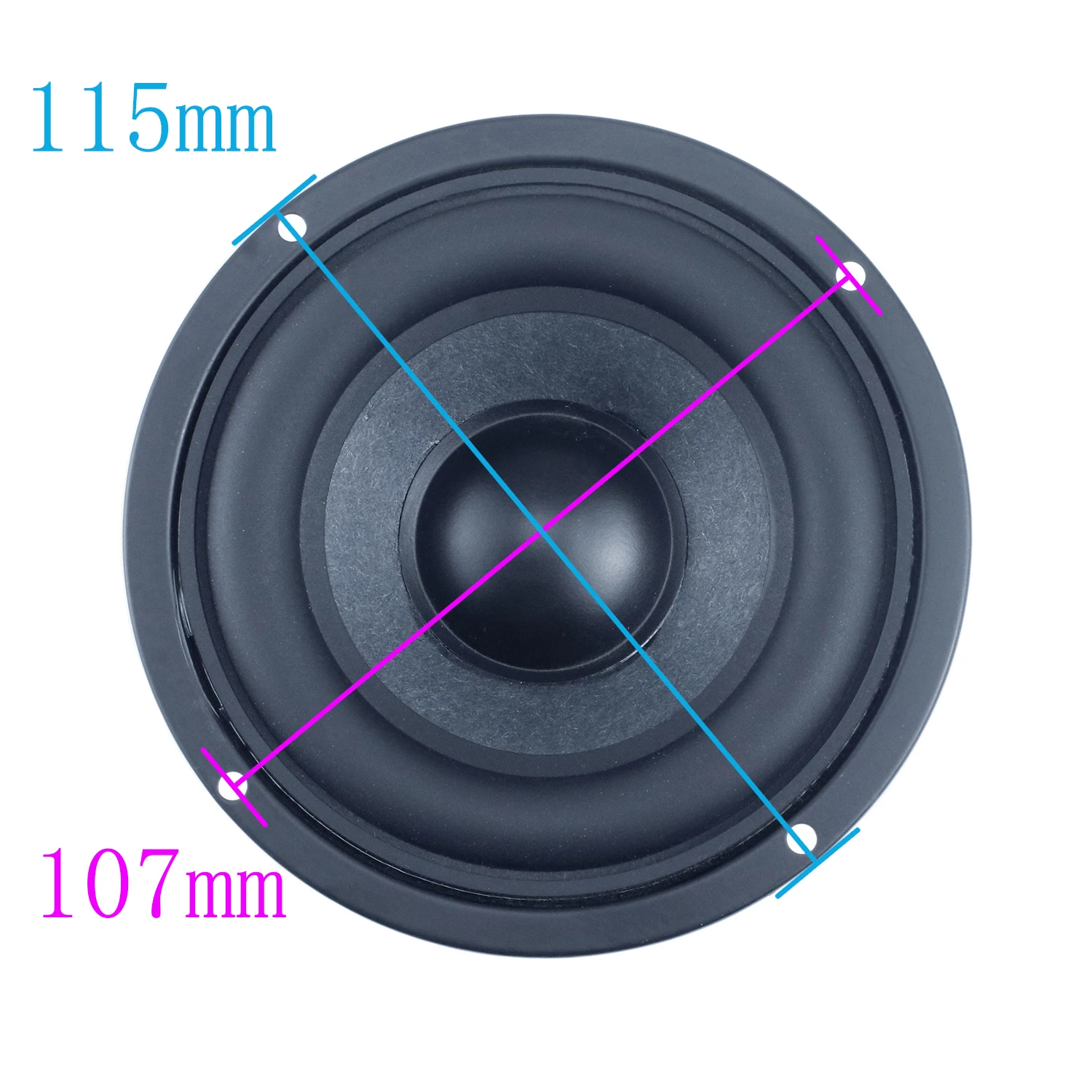 1PC GHXAMP 4.5 inch 115mm Mid Bass Woofer Speaker 25core Rubber Large R edge Bluetooth Small Box Speaker DIY 4ohm 30W