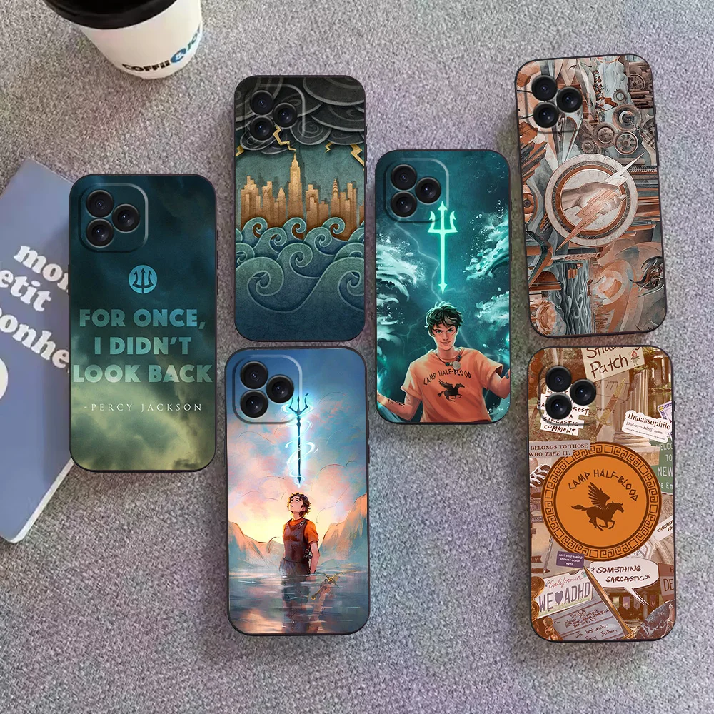 Percy Jackson Phone Case for iPhone 12 11 13 14 15 16 Max Pro Plus Black Soft Silicone Cover