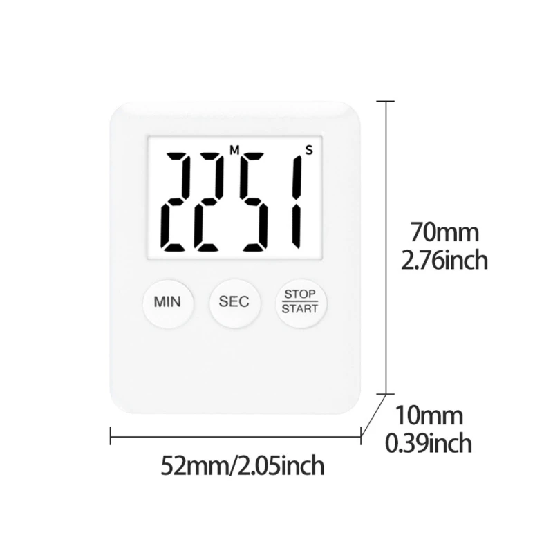 E5BE Kitchen Timer Digital Timer Cooking Shower Study Stopwatch Portable Alarm Clock