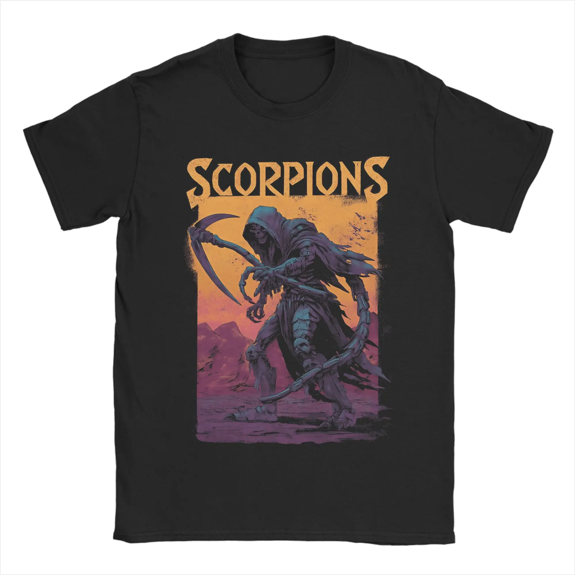 

DUK FAT T-Shirts Men Scorpions Fun Pure Cotton Tee Shirt Crew Neck Short Sleeve T Shirts Gift Idea Clothing