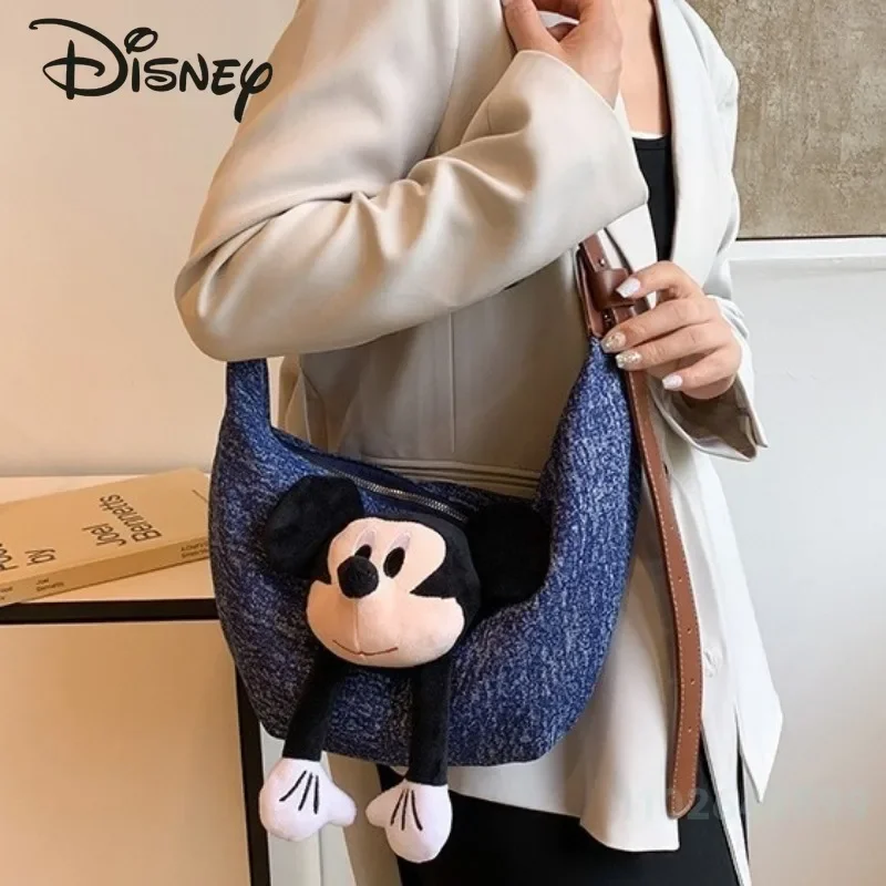 Bolso cruzado de Mickey para mujer, bandolera de hombro de alta calidad, a la moda, con dibujos animados, Popular, 2024