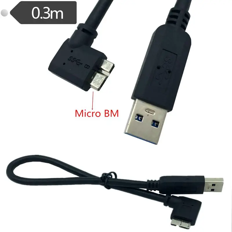 USB 3.0 AM To Micro BM 90 Degree Elbow Right Portable Storage Device Digital Camera Cable Data Cable