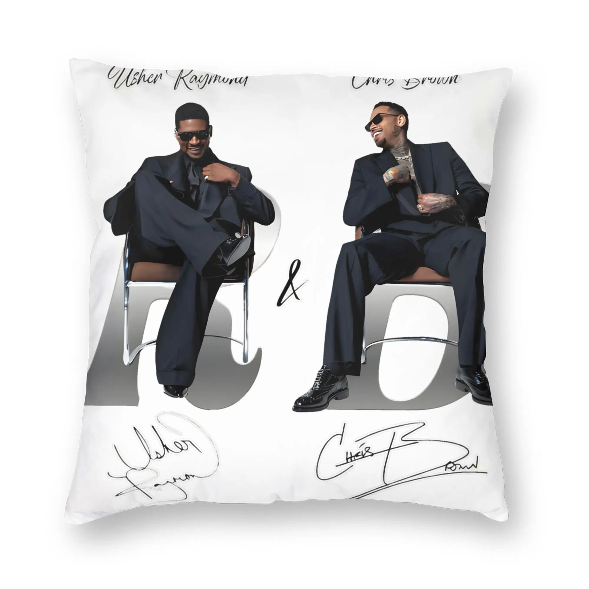 Chris Brown And Usher The Rb Tour Pillowcases  Raymond And Brown Morden Pillow Case For Living Room Chair Soft Pillow Cover