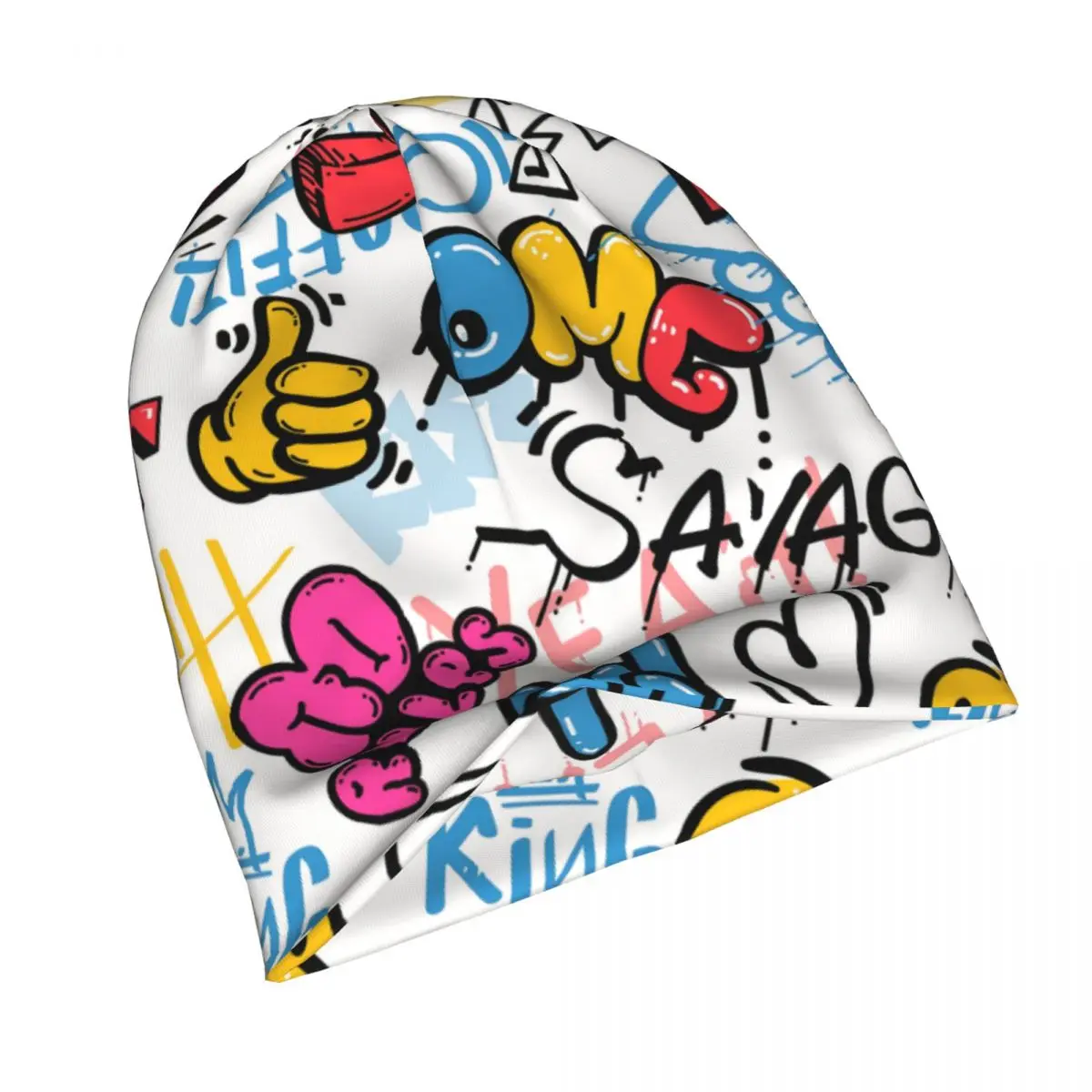 Graffiti Art Pattern Skullies Beanies Caps Street Wall Graffiti Thin Hat Autumn Spring Bonnet Hats Men Women's Unisex Ski Cap