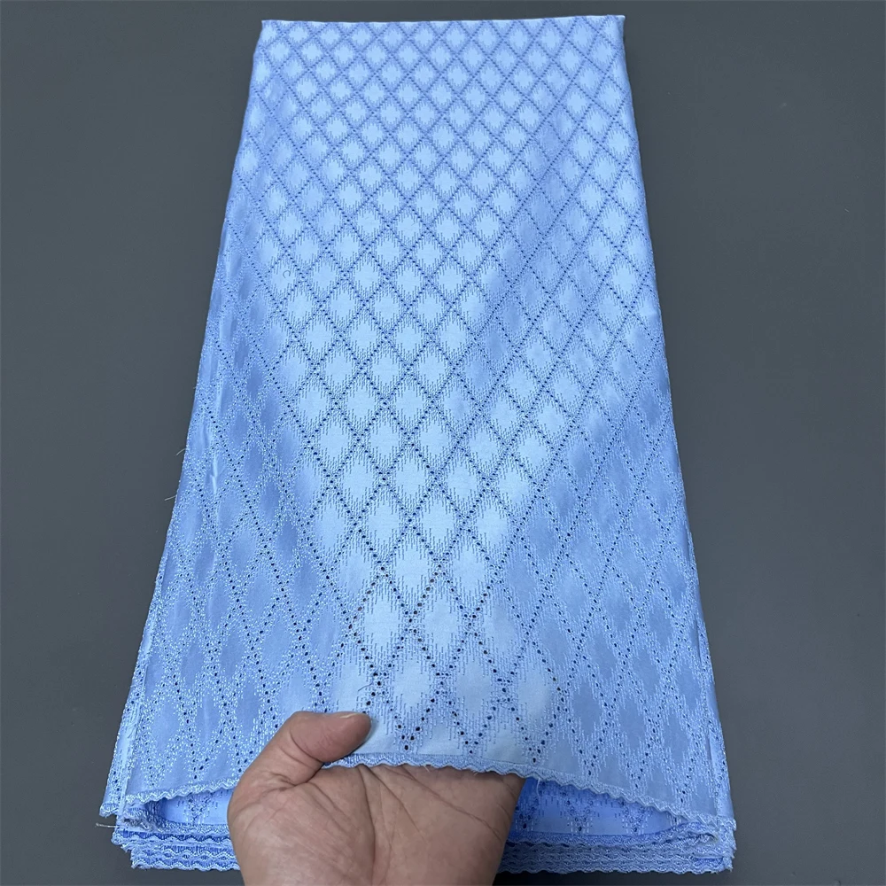 

Latest 2025 African Tulle Lace Fabric Nigerian Cotton Embroidery Wedding Dresses Prom Dresses High Quality hz1387 5Yard