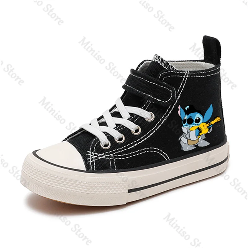 Chaussures de sport en toile imprimée pour enfants, chaussures de tennis pour garçons et filles, chaussures de dessin animé Disney décontractées, haut de gamme, 4 saisons, CAN o Stitch