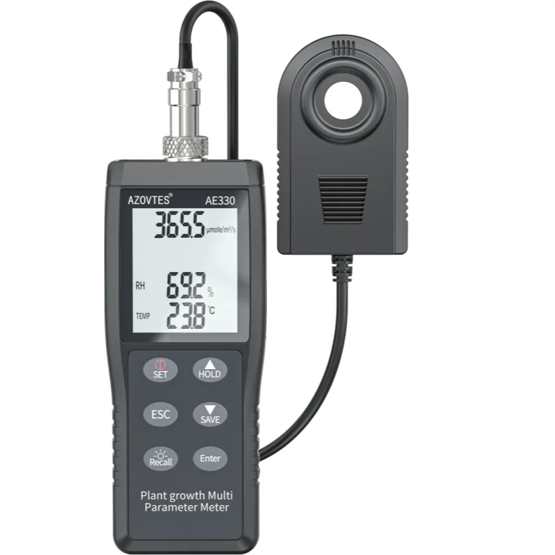 AE330/AE337 Plant Growth Multi-parameter Detector with Split Sensor Design PPFD Measurement Range: 0~3999μmol/m²/s
