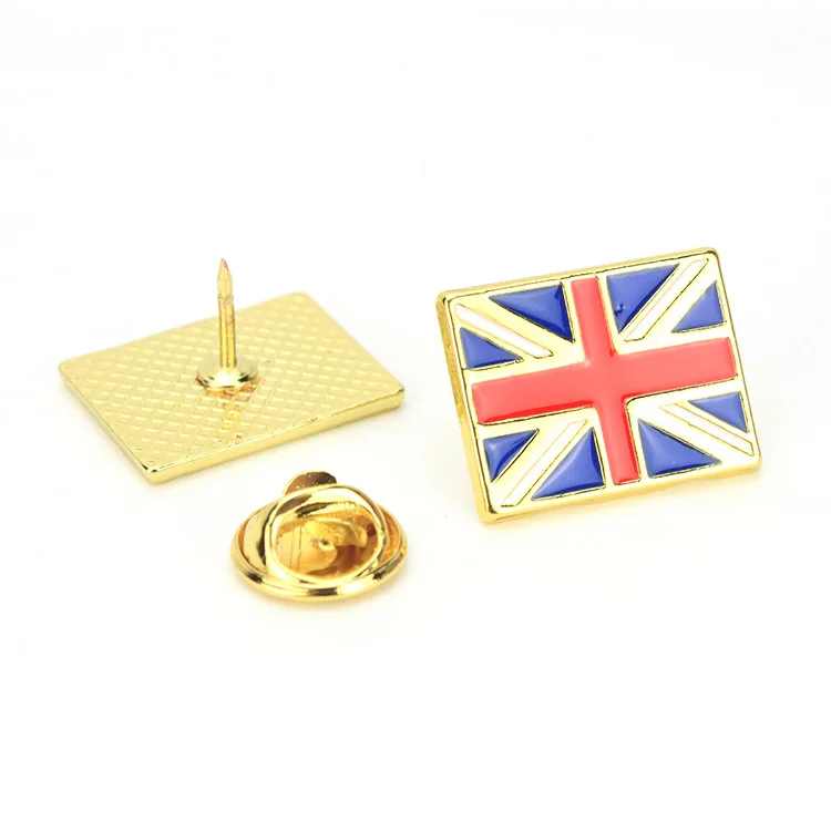 Zinc alloy die cast metal cartoon national flags, brooches, and badges of various countries, UK