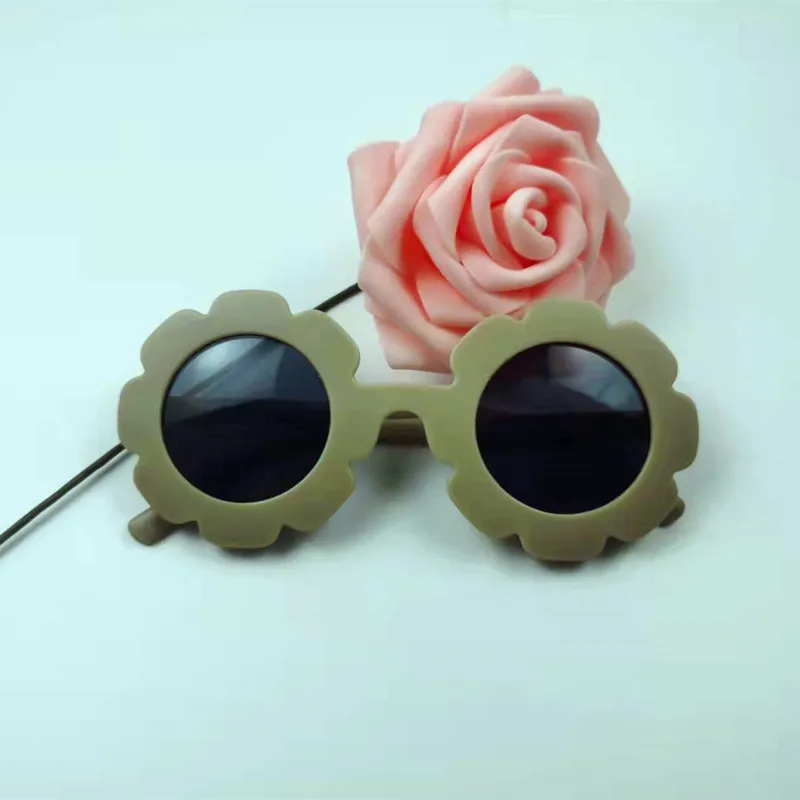 New Children Sunglasses Sun Flower Round Cute Kids Sun Glasses for Boys Girls Ultraviolet-proof Baby Sunglasses Lovely Eyeglass