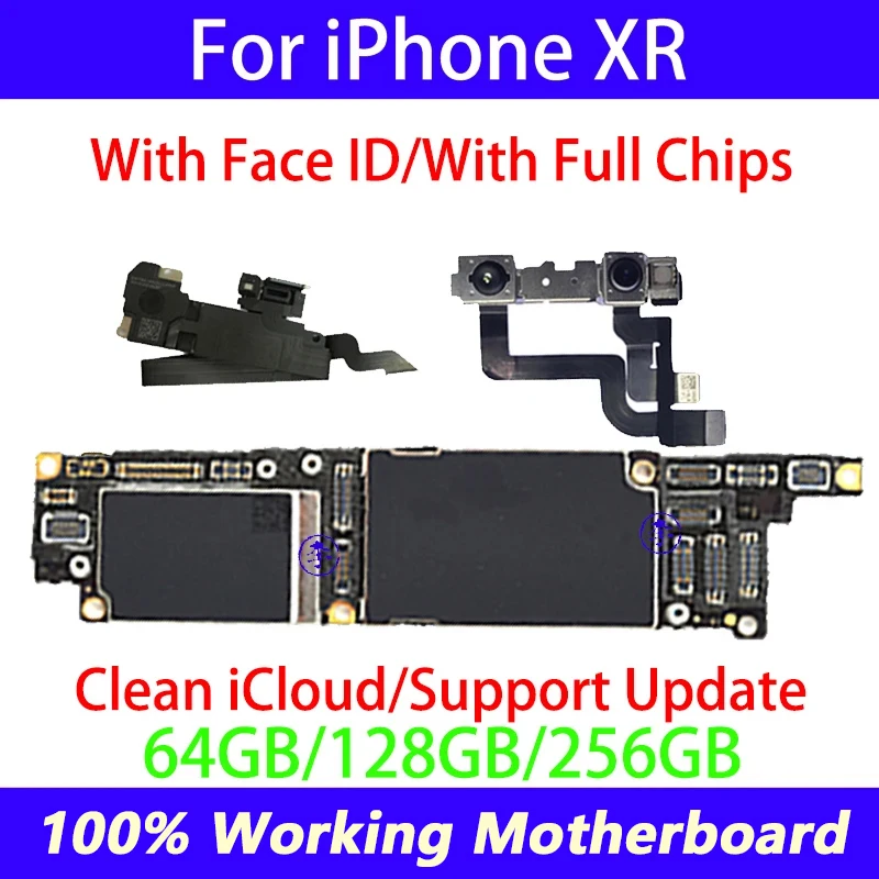 Free shipping For iPhone xr Unlocked Mainboard For iPhone XR Motherboard Main Board With/NO Face ID With Full Chips Clean iCloud