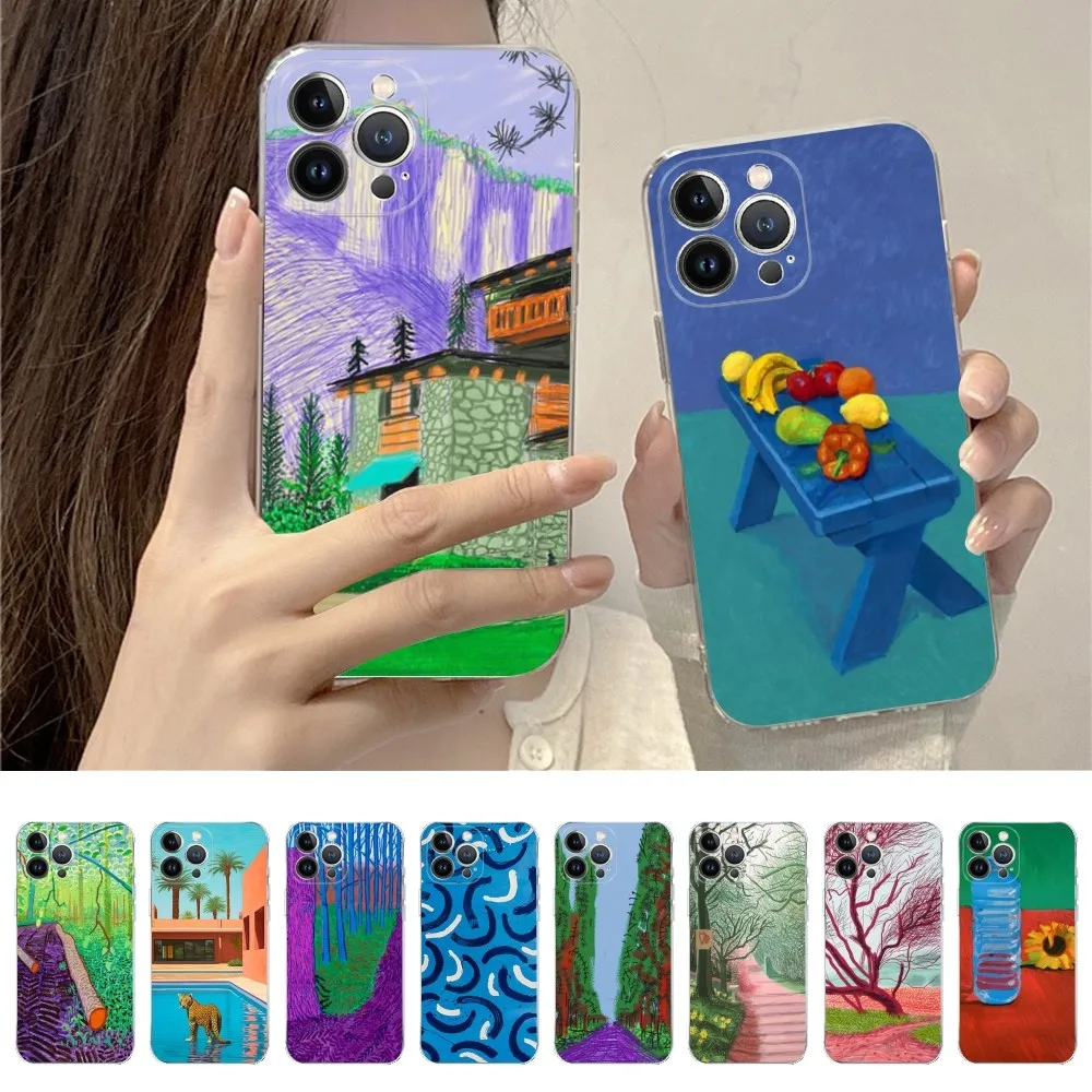 David Hockney Art Phone Case For IPhone 15 14 11 12 13 Mini Pro XS Max Cover 6 7 8 Plus X XR SE 2020 Funda Shell