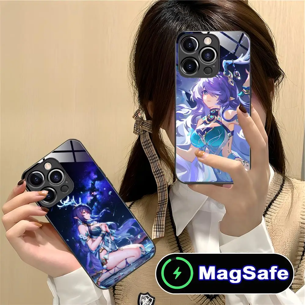

Чехол для мобильного телефона Game GI Lauma Mobile Glass MagSafe для iPhone 17 16 15 14 13 12 11 Air Pro Max Plus Mini, цветной