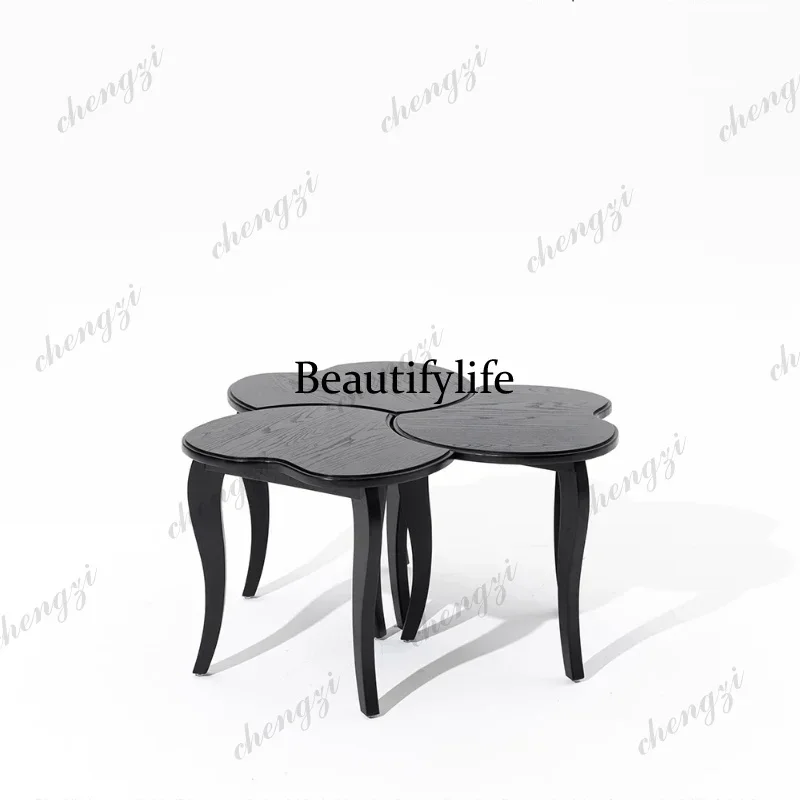 A139Coffee table ash wood solid wood module combination edge stool furniture